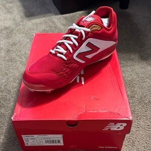 New Balance Red and White Cleats